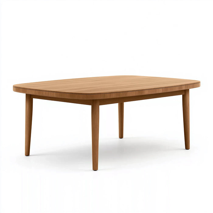 Esstisch 180 x 90 x 75 cm Holz Natur - rechteckiger Tisch mit abgerundeten Ecken